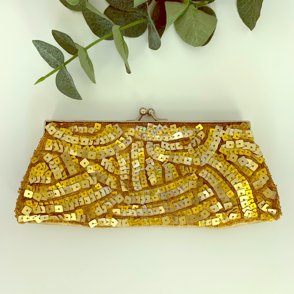 Gold Sequin Clutch